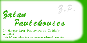 zalan pavlekovics business card